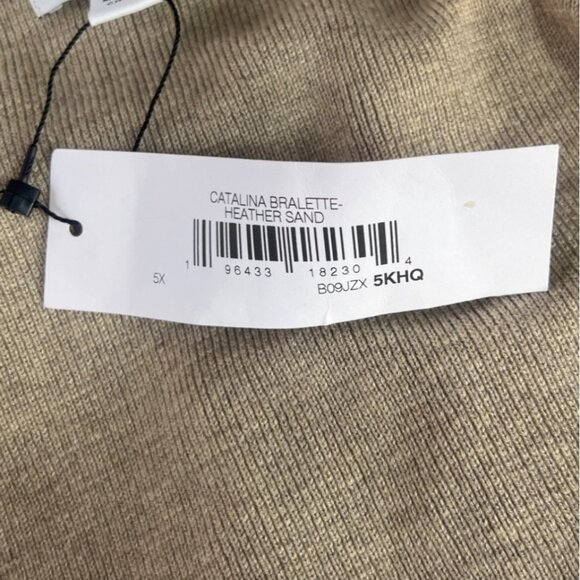 The Drop Catalina Bralette Knit Crop Top Womens 5x Heather Sand New - Picture 8 of 9